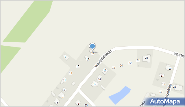 Lelów, Werbińskiego, por., 19, mapa Lelów