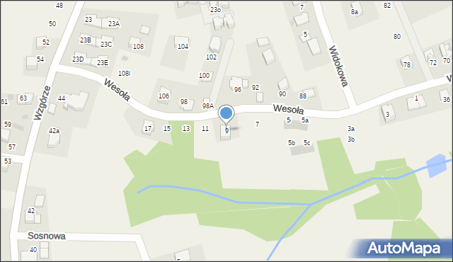 Libertów, Wesoła, 9, mapa Libertów