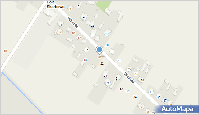 Lipowe Pole Skarbowe, Wesoła, 20, mapa Lipowe Pole Skarbowe