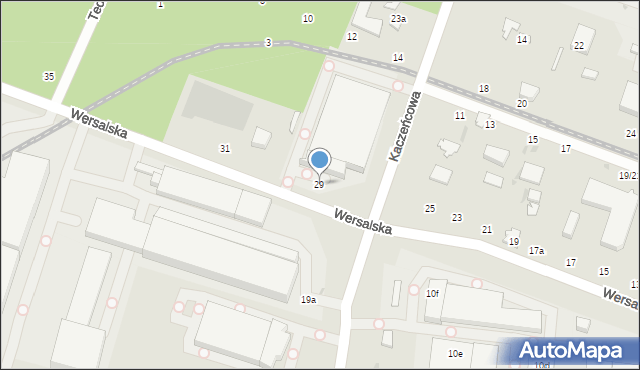 Łódź, Wersalska, 29, mapa Łodzi