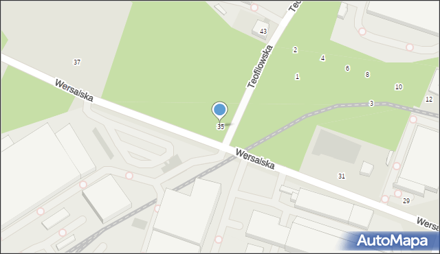 Łódź, Wersalska, 35, mapa Łodzi