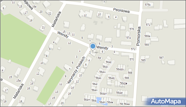 Łódź, Wendy Tadeusza Apolinarego, 8a, mapa Łodzi