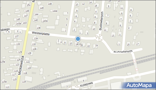 Lubaczów, Westerplatte, 16, mapa Lubaczów