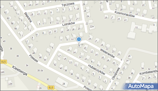 Lubartów, Weteranów, 8, mapa Lubartów