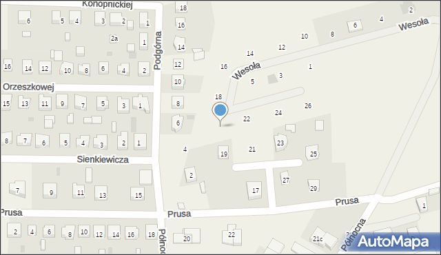 Lubichowo, Wesoła, 20, mapa Lubichowo