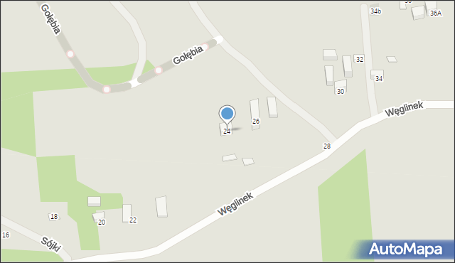 Lublin, Węglinek, 24, mapa Lublina