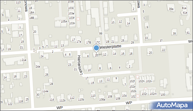 Luboń, Westerplatte, 10, mapa Luboń