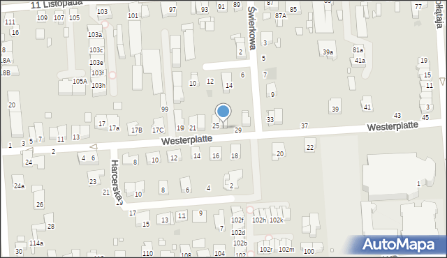 Luboń, Westerplatte, 27, mapa Luboń