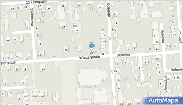 Luboń, Westerplatte, 43, mapa Luboń
