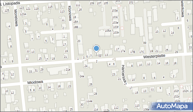 Luboń, Westerplatte, 9, mapa Luboń