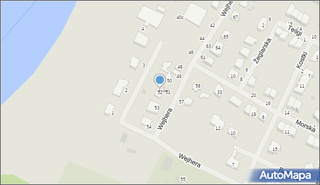 Malbork, Wejhera Jana, 52, mapa Malborka