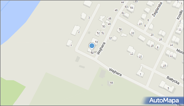 Malbork, Wejhera Jana, 54, mapa Malborka