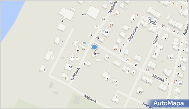 Malbork, Wejhera Jana, 58, mapa Malborka