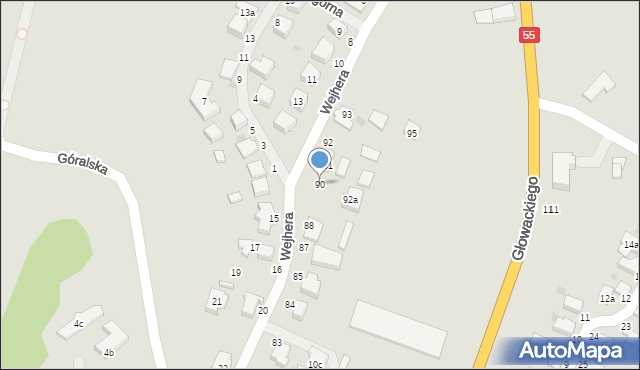 Malbork, Wejhera Jana, 90, mapa Malborka