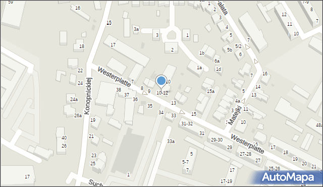 Malbork, Westerplatte, 12, mapa Malborka