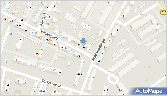 Malbork, Westerplatte, 20-22, mapa Malborka