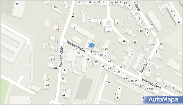 Malbork, Westerplatte, 8, mapa Malborka