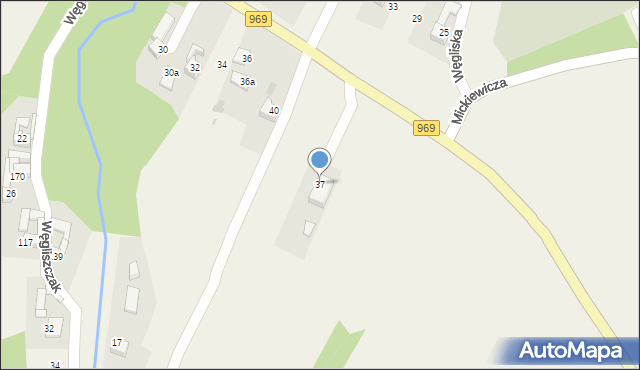 Maniowy, Węgliska, 37, mapa Maniowy