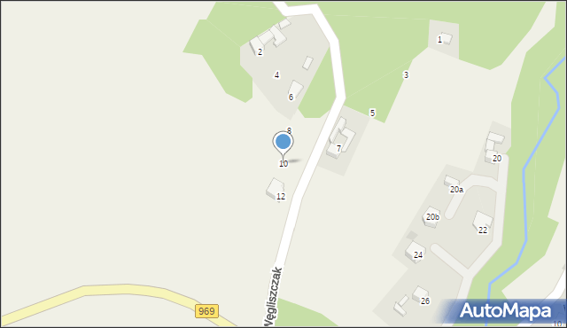 Maniowy, Węgliszczak, 10, mapa Maniowy