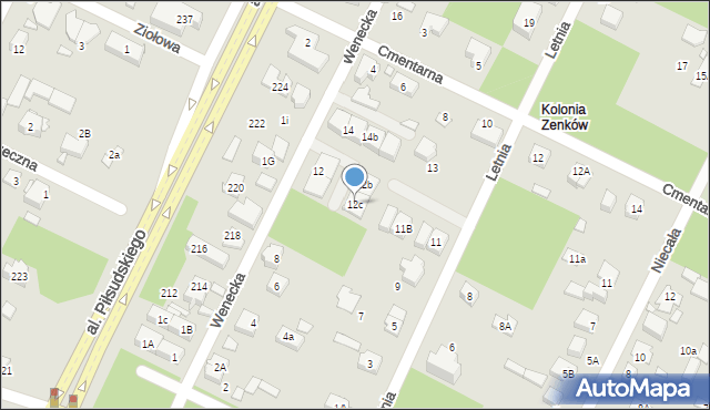 Marki, Wenecka, 12c, mapa Marki