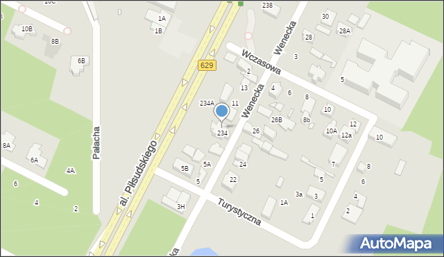 Marki, Wenecka, 9, mapa Marki