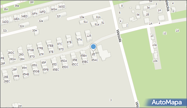 Marki, Wesoła, 85AA, mapa Marki