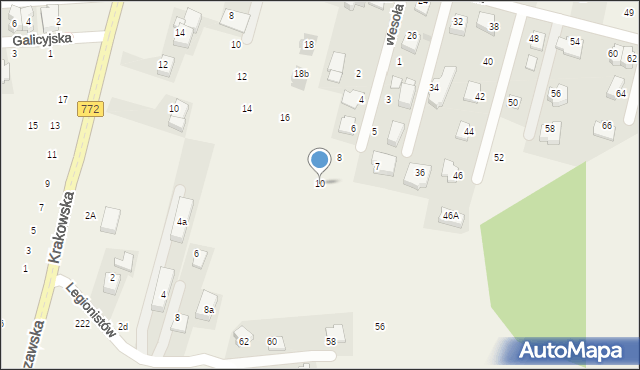 Michałowice, Wesoła, 10, mapa Michałowice