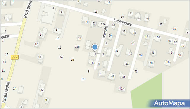 Michałowice, Wesoła, 4, mapa Michałowice