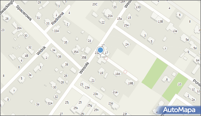 Michałowice-Wieś, Wesoła, 19C, mapa Michałowice-Wieś