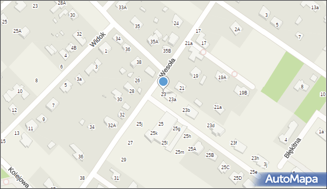 Michałowice-Wieś, Wesoła, 23, mapa Michałowice-Wieś