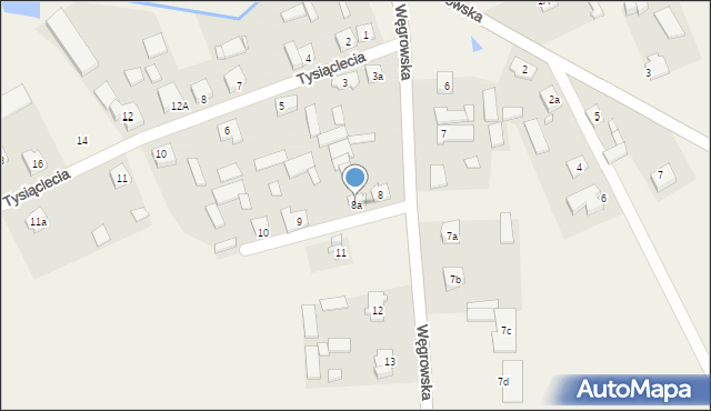 Miedzna, Węgrowska, 8a, mapa Miedzna