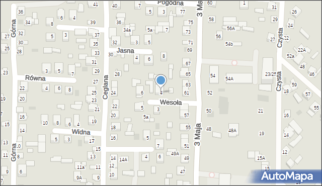 Międzyrzec Podlaski, Wesoła, 4, mapa Międzyrzec Podlaski