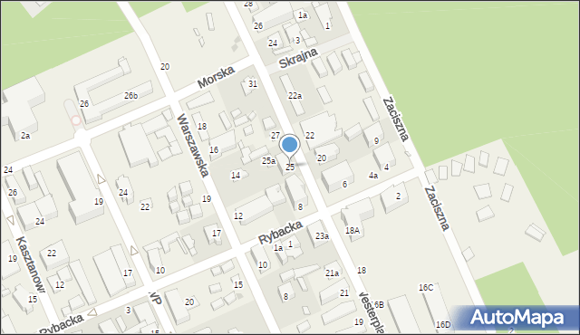 Międzywodzie, Westerplatte, 25, mapa Międzywodzie