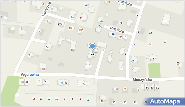 Mierzyn, Wędrowna, 12, mapa Mierzyn