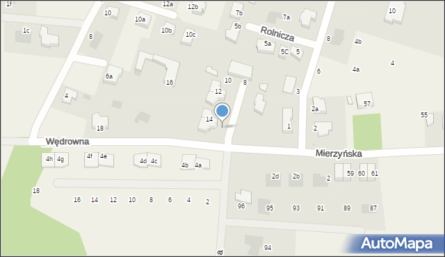 Mierzyn, Wędrowna, 14A-14, mapa Mierzyn
