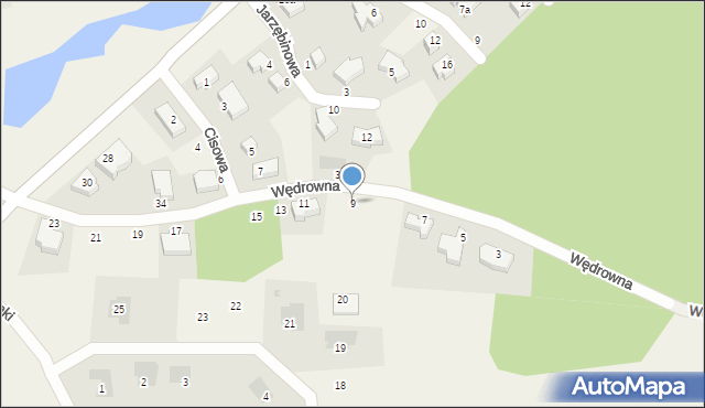 Mierzyn, Wędrowna, 9, mapa Mierzyn