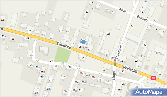 Mierzyn, Welecka, 15a, mapa Mierzyn