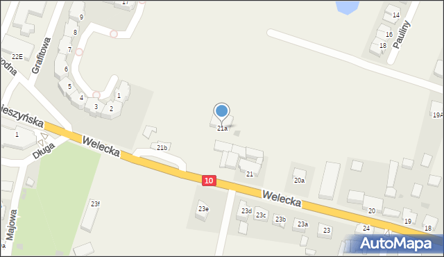 Mierzyn, Welecka, 21a, mapa Mierzyn