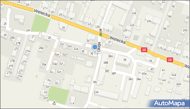 Mierzyn, Welecka, 36a, mapa Mierzyn