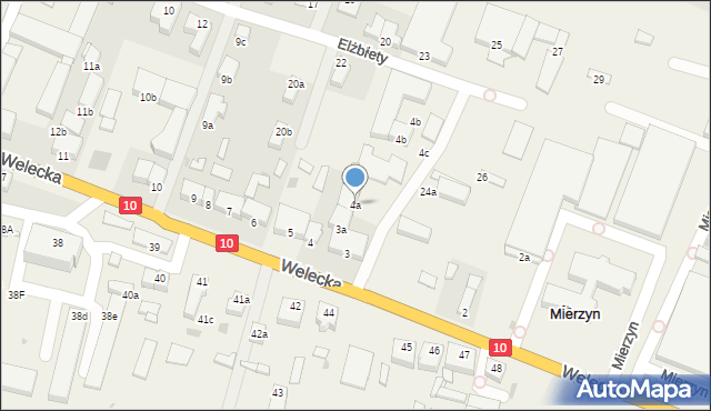 Mierzyn, Welecka, 4a, mapa Mierzyn