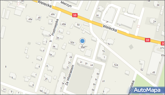 Mierzyn, Welecka, 50a, mapa Mierzyn
