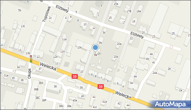 Mierzyn, Welecka, 9a, mapa Mierzyn