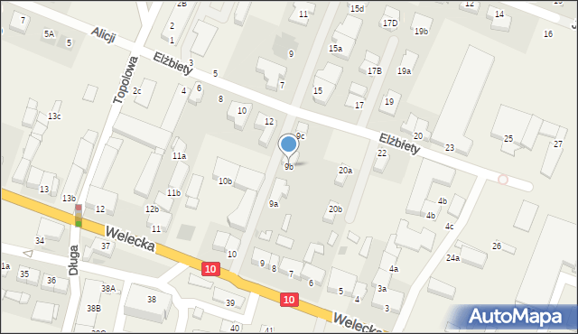 Mierzyn, Welecka, 9b, mapa Mierzyn