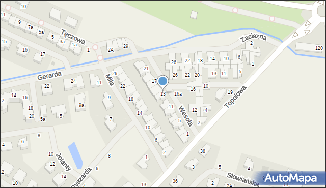 Mierzyn, Wesoła, 13, mapa Mierzyn