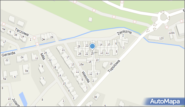 Mierzyn, Wesoła, 20, mapa Mierzyn