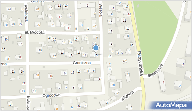 Milejów-Osada, Wesoła, 15, mapa Milejów-Osada