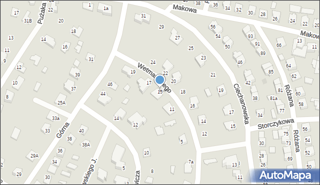 Mława, Wetmańskiego Leona, bp., 15, mapa Mława