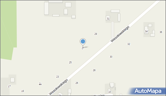 Mokra Wieś, Wesołowskiego Jerzego, 27, mapa Mokra Wieś