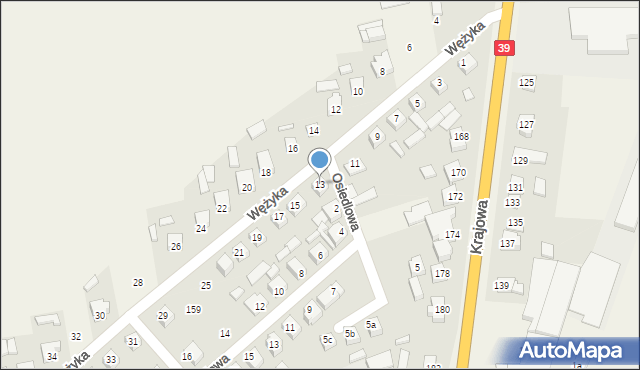 Mroczeń, Wężyka Feliksa, 13, mapa Mroczeń