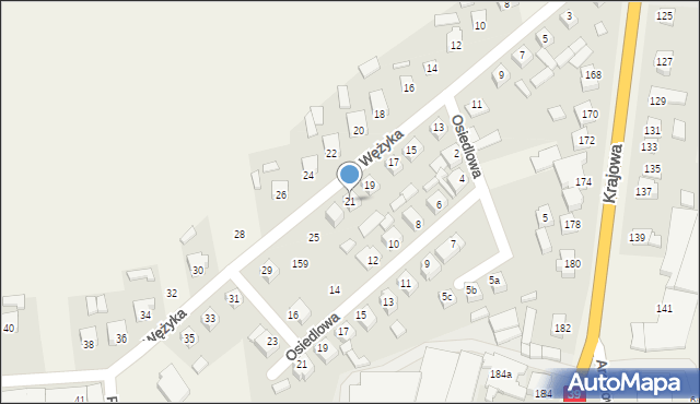 Mroczeń, Wężyka Feliksa, 21, mapa Mroczeń